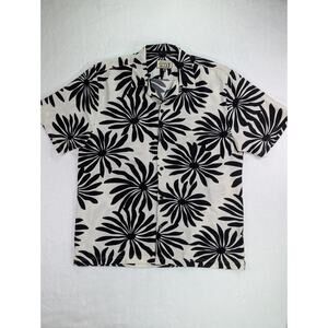 Good Vibes by Drill Size XL Black & White Hawaiian Button Up Short Sleeve Shirt